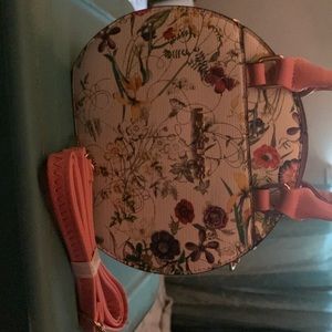 Pink and white floral Michael kor purse